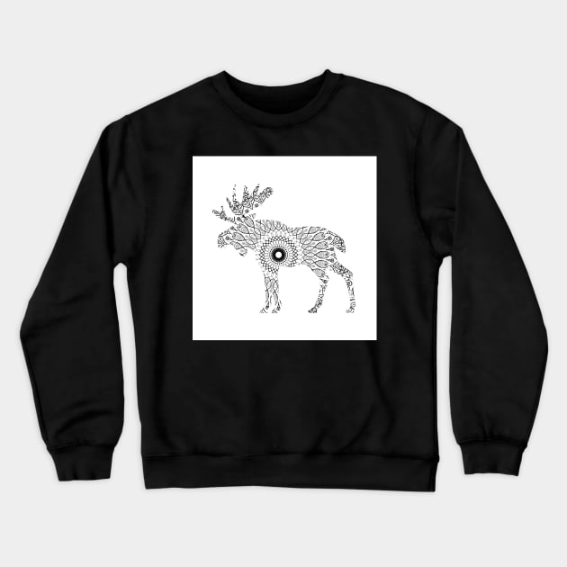 Moose Mandala Crewneck Sweatshirt by BilcosDesigns